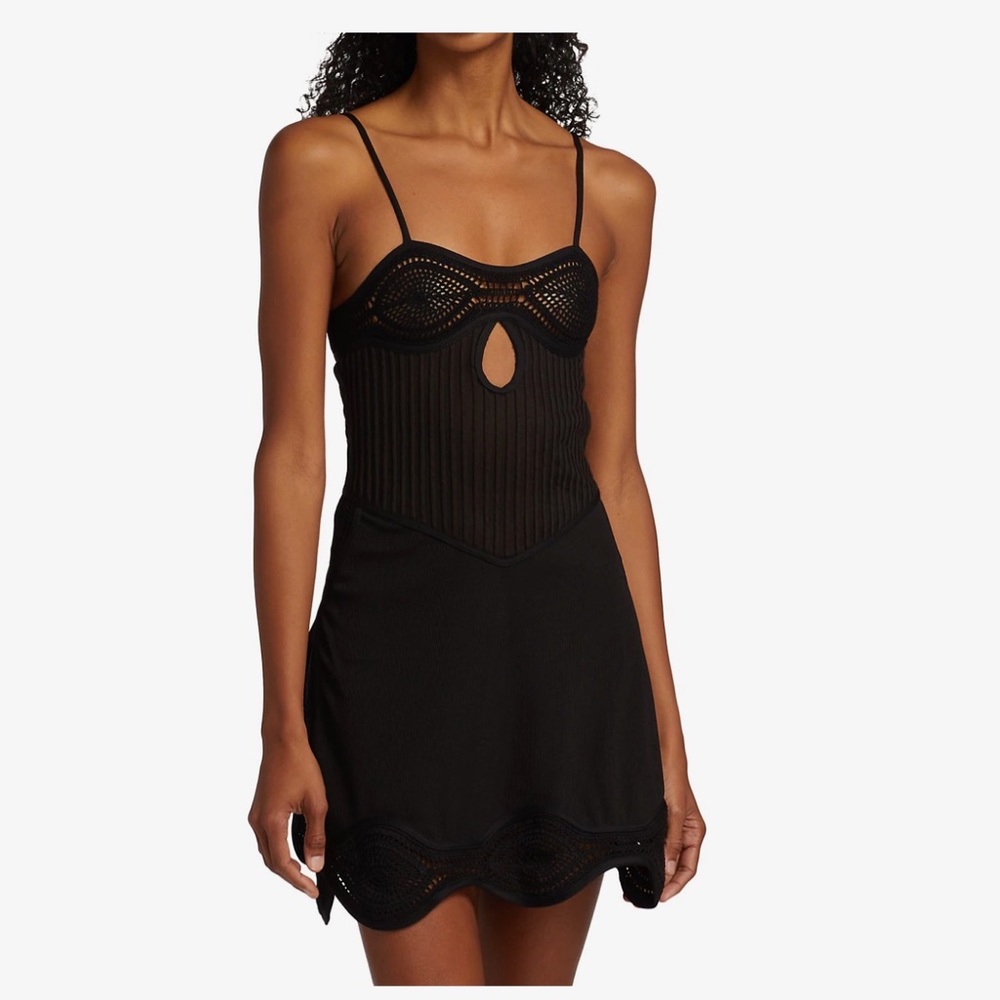 Christopher Esber Lily Crochet Trim Mini-Dress (US8)
